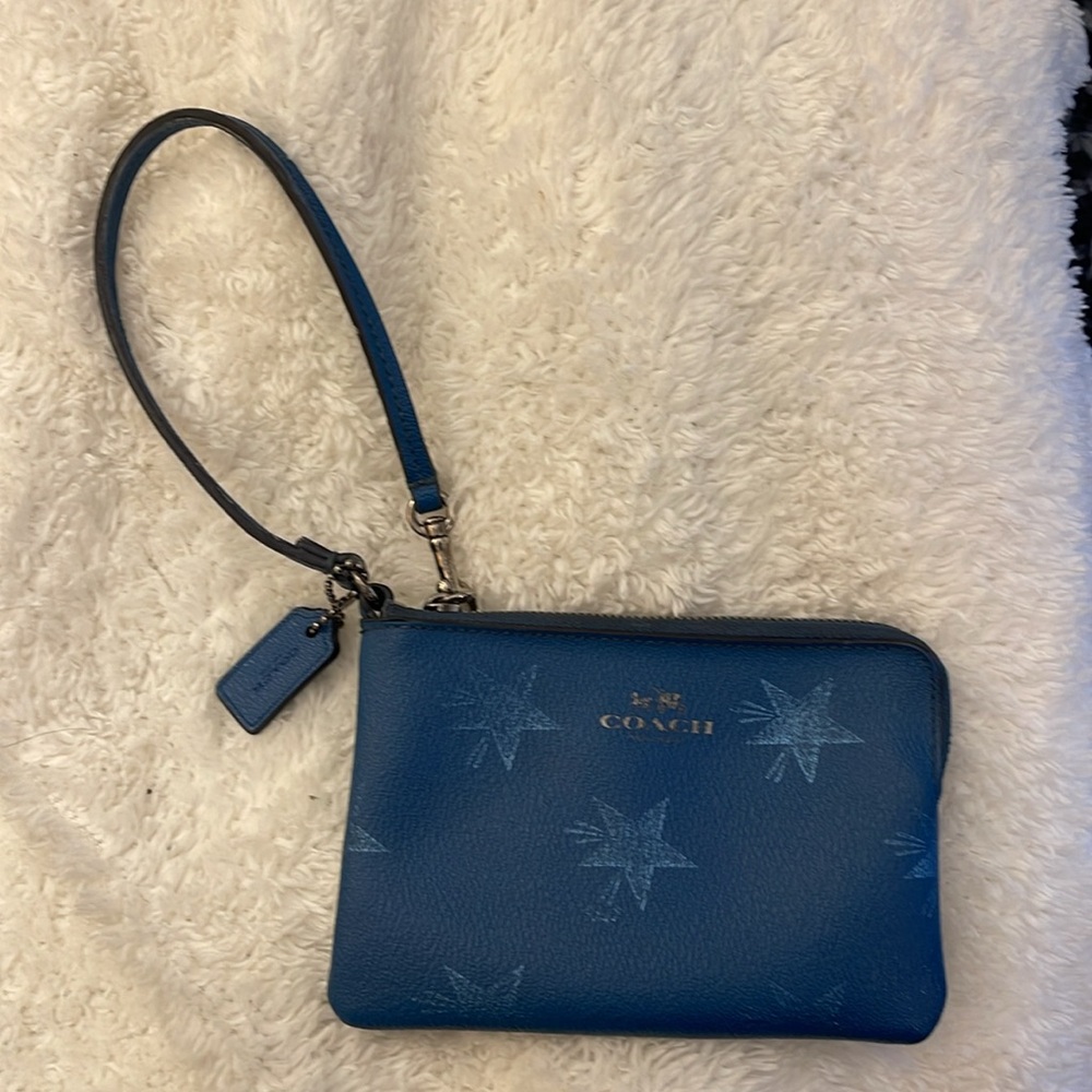Coach Limited Edition Star Canyon Corner Zip Wristlet Wallet in Slate Blue